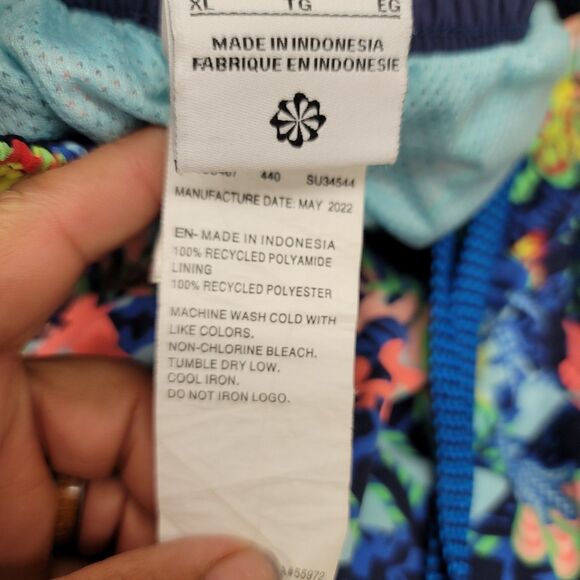 Nike Electric Men's Size XL Floral Icon 7" Swim Shorts Blue Green - Picture 11 of 13